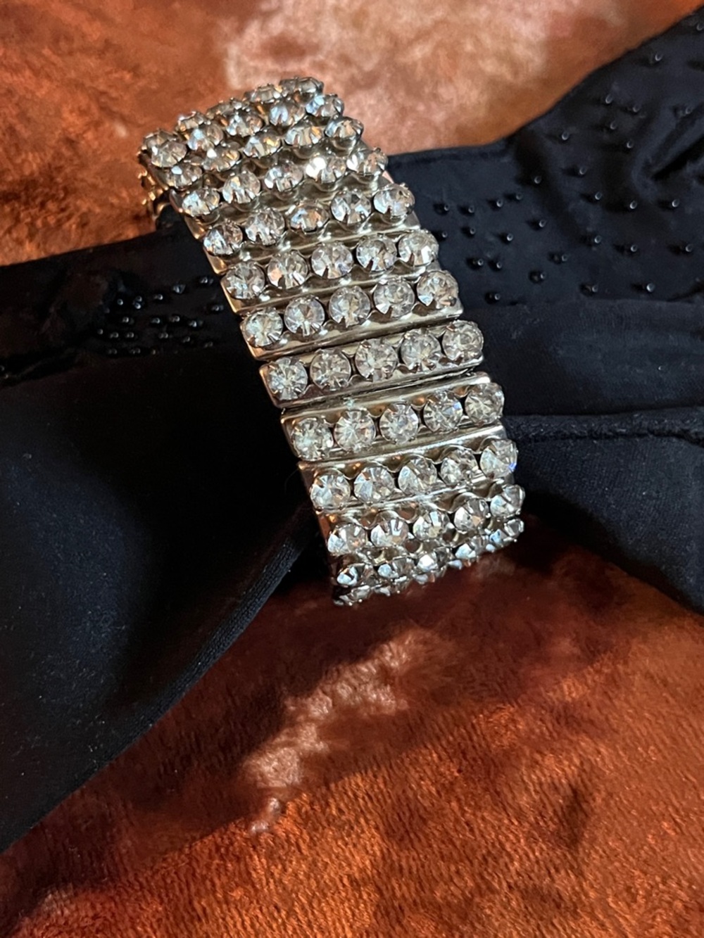 Vintage Rhinestone Stretch Expansion Bracelet 1950’s-60’s